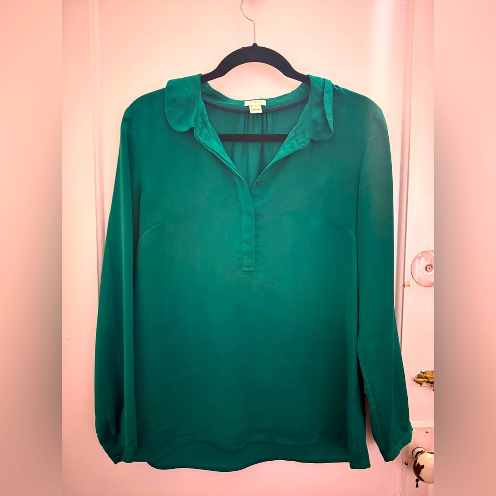 JCrew Green Women's Blouse. Size medium